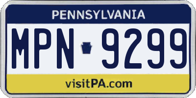 PA license plate MPN9299