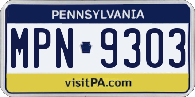 PA license plate MPN9303