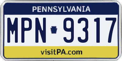 PA license plate MPN9317