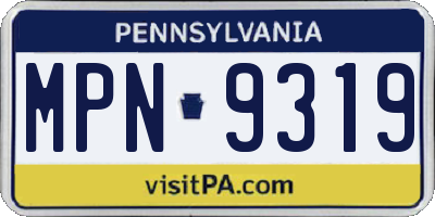 PA license plate MPN9319