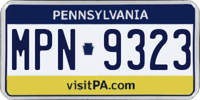 PA license plate MPN9323
