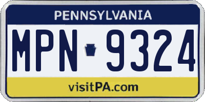 PA license plate MPN9324