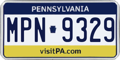 PA license plate MPN9329