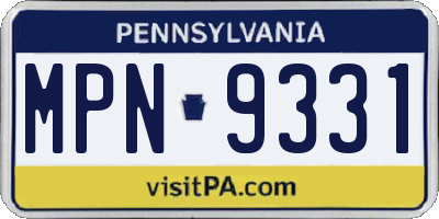 PA license plate MPN9331