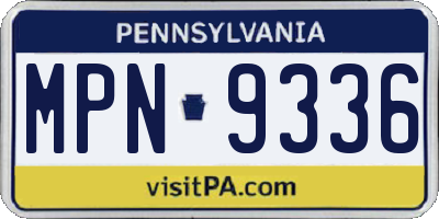 PA license plate MPN9336