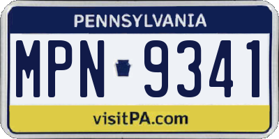 PA license plate MPN9341