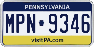 PA license plate MPN9346