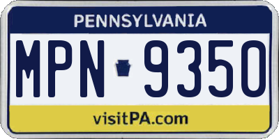 PA license plate MPN9350