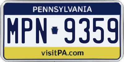 PA license plate MPN9359