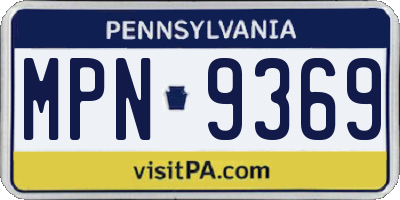 PA license plate MPN9369