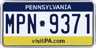 PA license plate MPN9371