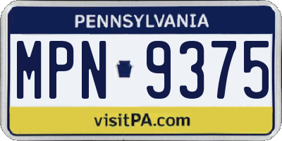 PA license plate MPN9375