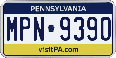 PA license plate MPN9390