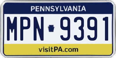 PA license plate MPN9391