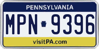 PA license plate MPN9396
