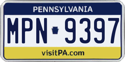 PA license plate MPN9397
