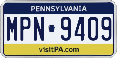 PA license plate MPN9409
