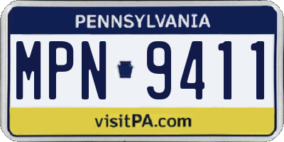 PA license plate MPN9411