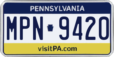 PA license plate MPN9420