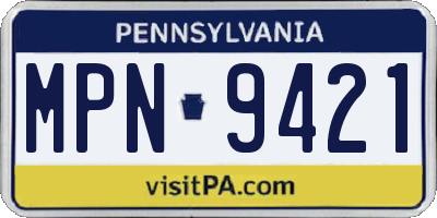 PA license plate MPN9421