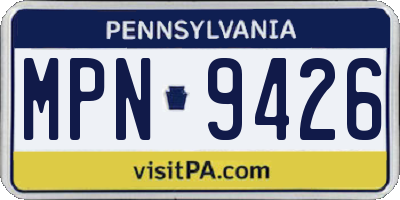 PA license plate MPN9426