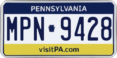PA license plate MPN9428
