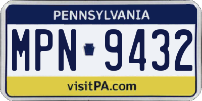 PA license plate MPN9432