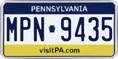 PA license plate MPN9435