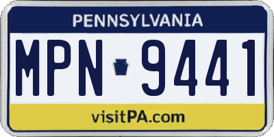 PA license plate MPN9441