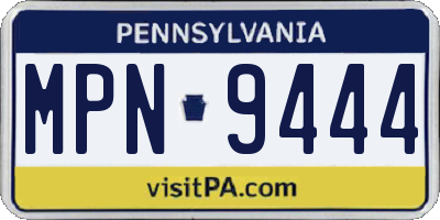 PA license plate MPN9444