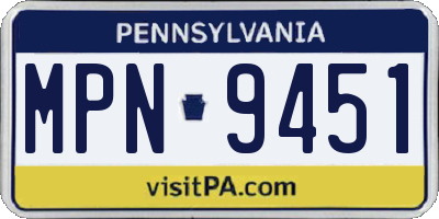 PA license plate MPN9451