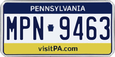 PA license plate MPN9463