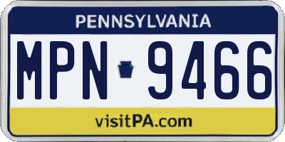 PA license plate MPN9466