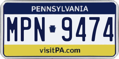 PA license plate MPN9474