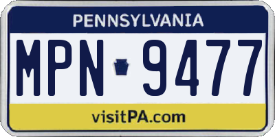PA license plate MPN9477