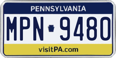 PA license plate MPN9480
