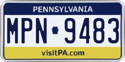 PA license plate MPN9483