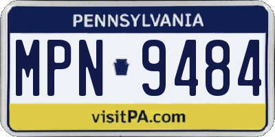 PA license plate MPN9484