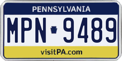 PA license plate MPN9489