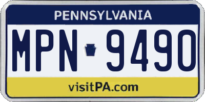 PA license plate MPN9490