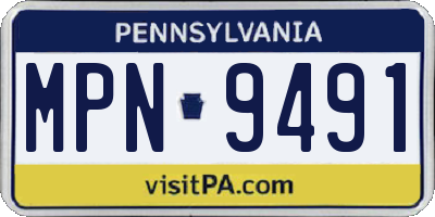 PA license plate MPN9491