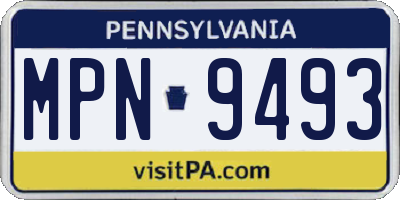 PA license plate MPN9493