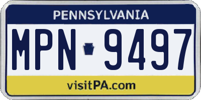 PA license plate MPN9497