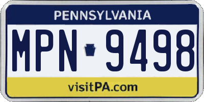 PA license plate MPN9498