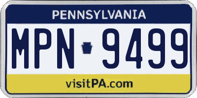 PA license plate MPN9499
