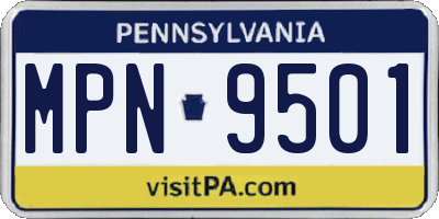 PA license plate MPN9501