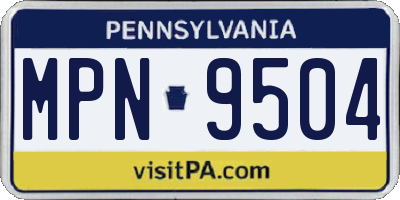 PA license plate MPN9504