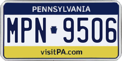 PA license plate MPN9506