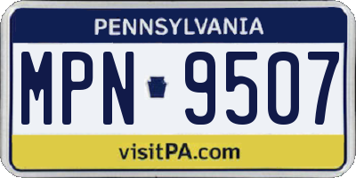 PA license plate MPN9507