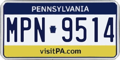 PA license plate MPN9514